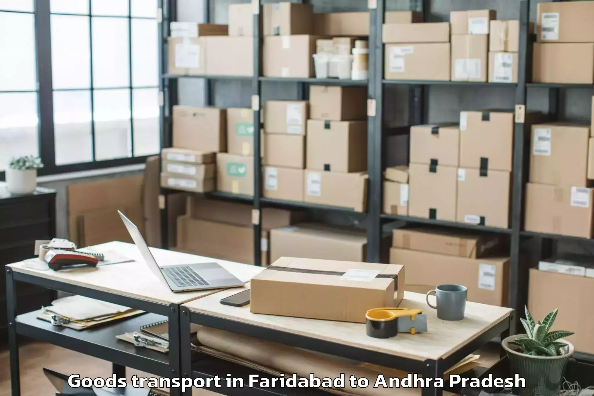 Professional Faridabad to Veerullapadu Goods Transport